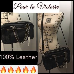 ‼️HUGE SALE🌿🔥NWT Black Leather Bag with Chain Straps